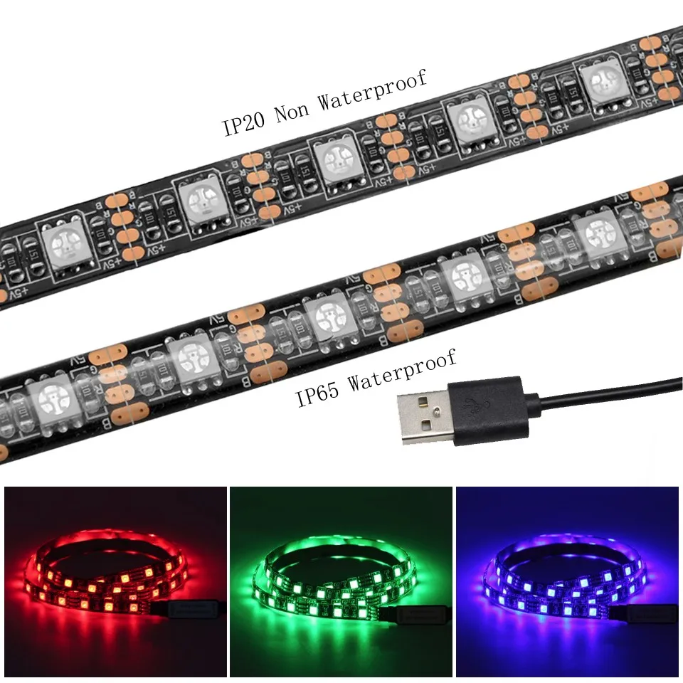 V Usb Powered Black Pcb Rgb Led Strip Led M Tv Backlight Strip