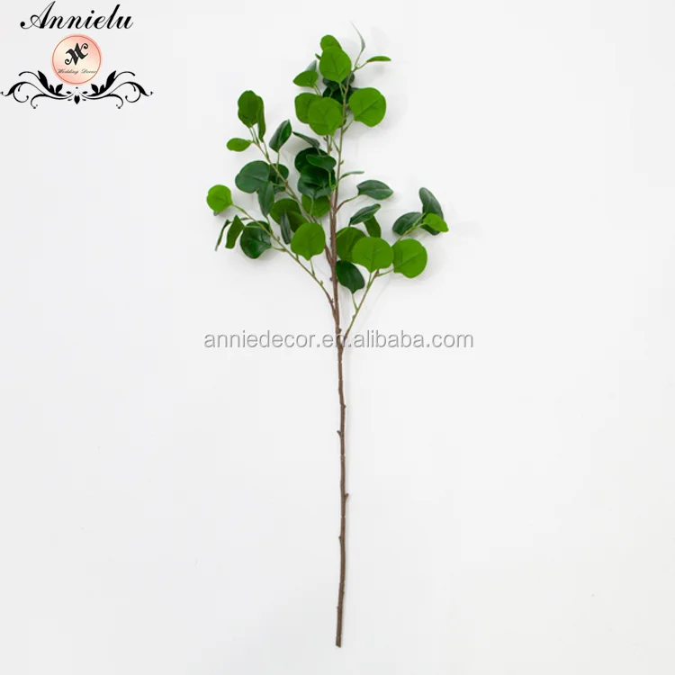 Wholesale New Design Artificial Eucalyptus Leaves with Coating Wedding Daily Faux Decorative Plant Leaf Wedding Supplier