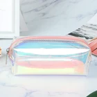 2019 hologram rainbow tpu clear cosmetic makeup brush bag