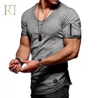 Wholesale v neck cotton plain fitness t shirts men
