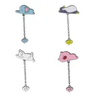 zinc alloy cute elephant pig black nickel custom enamel lapel pins