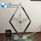 Luxury gold diamond stand with chandeliers centerpieces for wedding table decoration