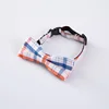 Coolmarch Fashion Plaid Pictures Knot Bow Woven Collar Pet Necklace Dog Wholesale