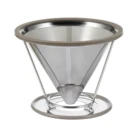 V60 Shape 100% Full Test Free Sample Coffee Dripper Stainless Steel For Glass