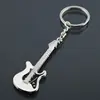 Wholesale customizable logo creative instrument guitar keychain stainless steel keychain