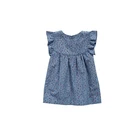 Children Casual Short Sleeve Black Polka Dot Grey Color Baby Girl Mini Dresses