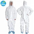 disposable protective white coverall,breathable hood coverall,waterproof disposable white coverall