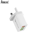 2019 Hot Sale QC3.0 Wall Travel charger 3 Ports fast Charging 5V2.4A UK Plug for cell phone