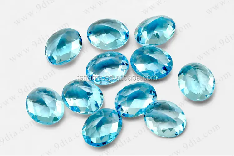 Best Price Wholesale Blue Topaz High Quality Oval Sky Blue Crystal Gemstone Jewelry Making Heart Pear Emerald Glass Jewelries