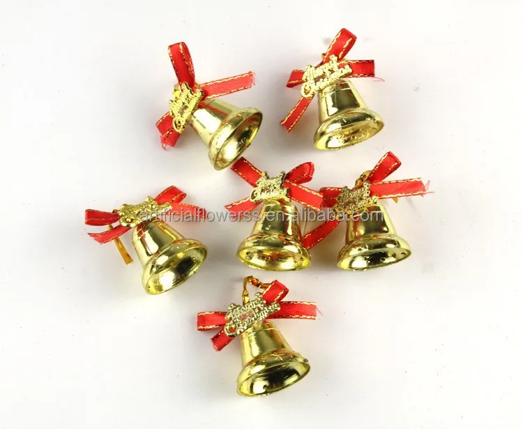 Small Decorative Gold Plastic Christmas Bells - Buy Small Christmas ...