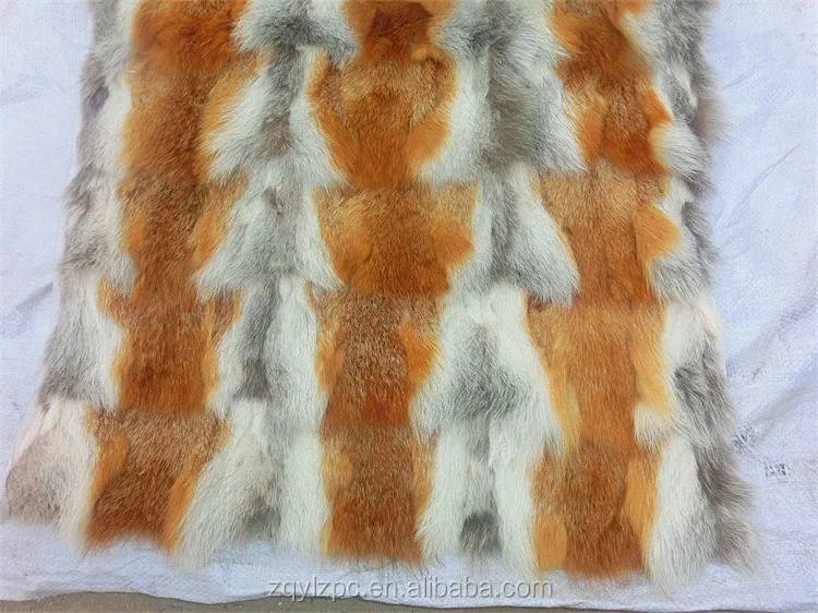 Short hair real fox fur blanket /silver fox pelt/genuine fur blanket