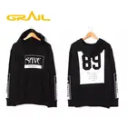 Factory price fashionable bulk custom looped printed hoodies men