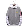 Spring and Summer False Two Pullovers Fashion Hip Hop Print Casual Men Hoodie