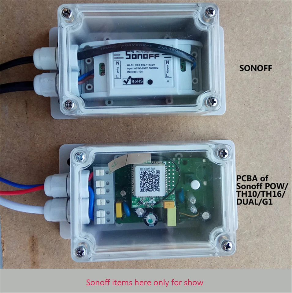 Sonoff IP66 Waterproof Cover Case for Sonoff Basic Wifi SwitchSONOFF POWDUALTH16G1 by Ewelink App Smart Home-4