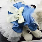 Cute Dog Clothes Denim Dress Fashion Pet Dog Skirt Clothing Small Dog Cat Spring Summer Comfortable Clothes Supplies