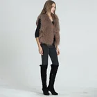Hot Sale Winter Vest Short Style Fashion Brown Real Mongolian Lamb Fur Women Fur Vest