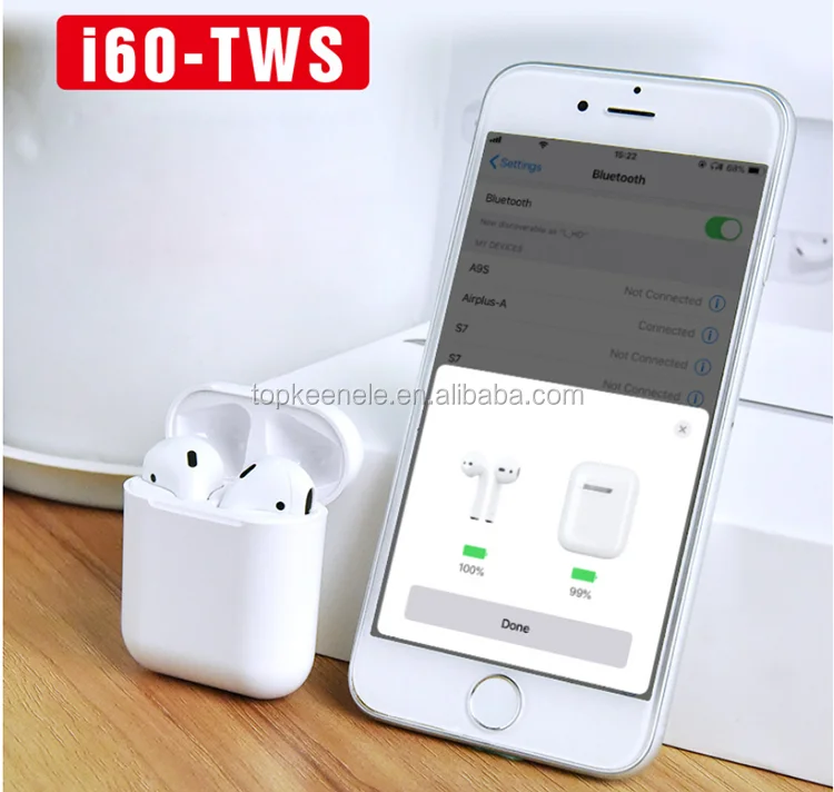 Top quality Airhoa Chip 1:1 i60 tws smart popup tap control blue tooth Earbuds Wireless charing bluetooth Headset - ANKUX.COM