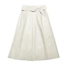Latest Skirt Design Leather Zipper Lady Pu Umbrella Skirt 2019
