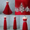 Delicately Red Chiffon Long Prom Dress Sweetheart Full-Length Ruched Bodice Jeweled High Waist A-Line Evening Gown NB1124