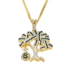 Family Life Fine Gold Plating Family Life Tree Necklace Cuban Zirconia