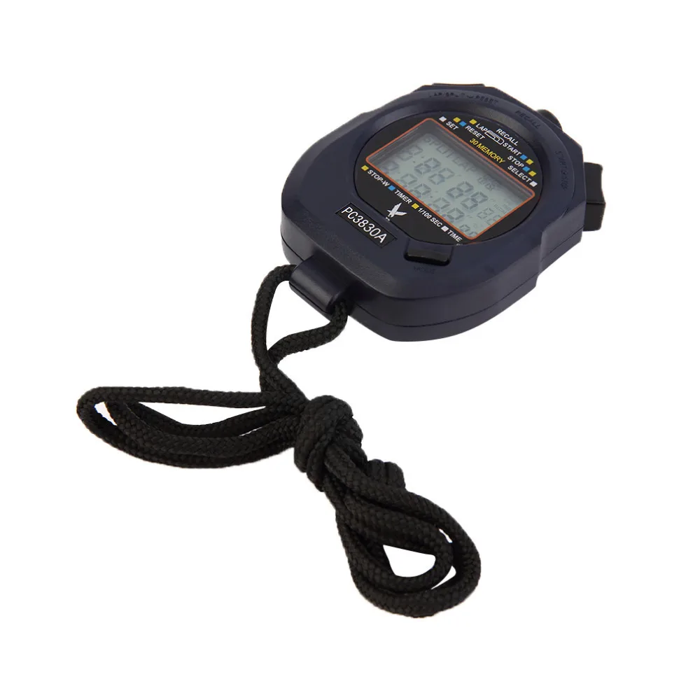 LEAP PC3830A Professional Stopwatch Large-screen Digital LCD Timer Chronograph Counter with 3 Row 30 Memories Stop Watch