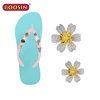 New design fashion charm of color crystal baby garden flower shoes accessories