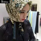 Silk Scarf Hijab Shawl Supplier Floral Chiffon Silk Scarf Women Hijab