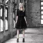 Steam punk PQ-037 plus size black dress