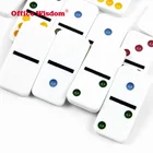 Can custom brand and packing plastic Double Six Dominoes blocks game toy with Box Set comprising of 28