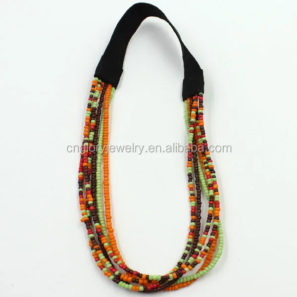 2015 new design elastic bead headband names hair accessories