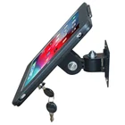 Security aluminium metal wall mount pos swivel stand tablet holder for ipad with enclosure anti-theft function