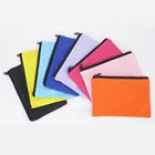 Blank 220gsm 100% cotton pouch black zipper cosmetic bag logo customized colorful canvas promotion bag