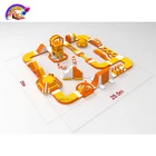 0.9mm PVC new style orange inflatable floating water park