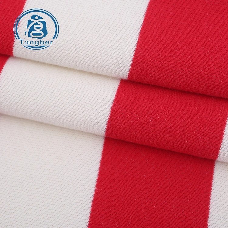 Three thread striped cvc 60%cotton 40%polyester tech fleece hoodie fabric
