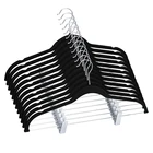 Swivel Hook Boutique Slim Non Slip Black Velvet Hangers with Pant Clips