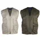Wholesale multi pocket cotton canvas custom hunting safety vest Work wear vest