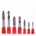 Iron Aluminum Drilling Coating Cnc Solid Carbide Tools Ball Nose Diamond Milling Cutter 4 Flutes Long Length End Mill