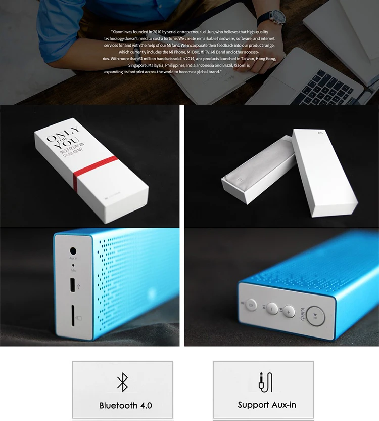 Global Version Xiaomi Square Bluetooth Speaker Wireless Portable MP5 / MP3 Player / Handsfree for Mobile Phone for Call - ANKUX.COM