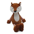 The white and orange stuffed fox toy with long tail