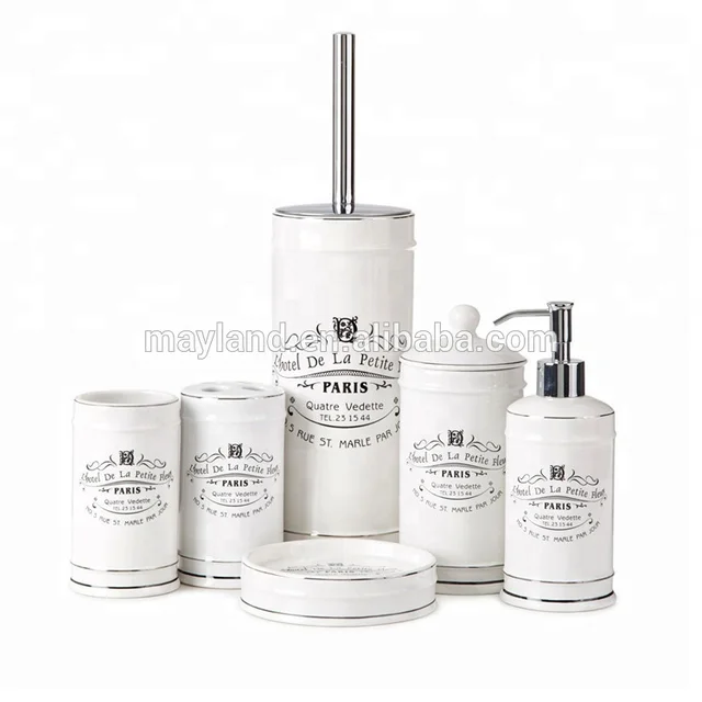 10pcs ceramic white stoneware bath lotion pump soap dispenser