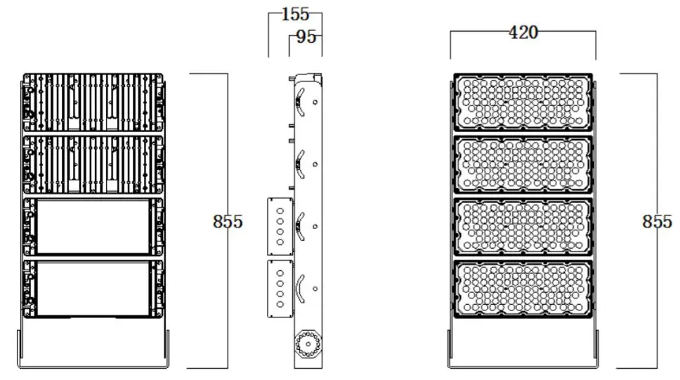 Dialux test led filips MW luminarias rectangular shape football floodlight 1000w outdoor led spot light IP65 led stadium lights