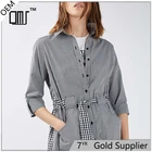 Peplum Forever Unique Cute Mix Match Gingham Shirt Dress