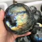 Natural big labradorite stone quartz personalized crystal balls for sale