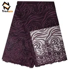 Aso ebi nigerian french lace styles with pearls for wedding dress