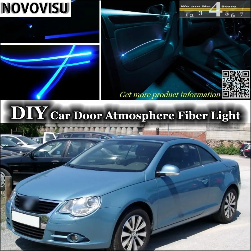 NOVOVISU For Volkswagen VW Eos interior Ambient Light Tuning Atmosphere Fiber Optic Band Light Inside Door Panel illumination CAR