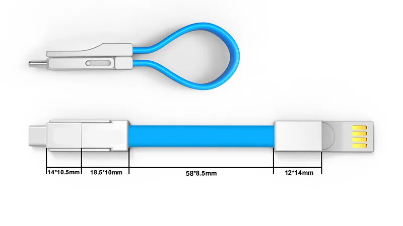 2019 top seller on Amazon CE ROHS FCC promotional gift 3 in 1 usb cable keychain for iphone for Android for type C - ANKUX.COM