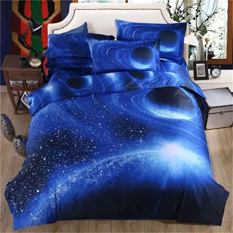 2016New fashion 3DGalay Bedding Sets Twin/Queen Size Universe Outer Space Themed Bedspread Bed Linen Bed Sheets Duvet Cover Set
