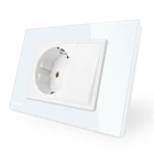 Livolo VL-C9C1EU1K-11 AC110~250V 16A EU Power Socket and 1 Gang 1 Way Push Switch