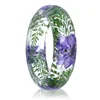Fashion design handmade bracelet clear resin bangle with pressed flower