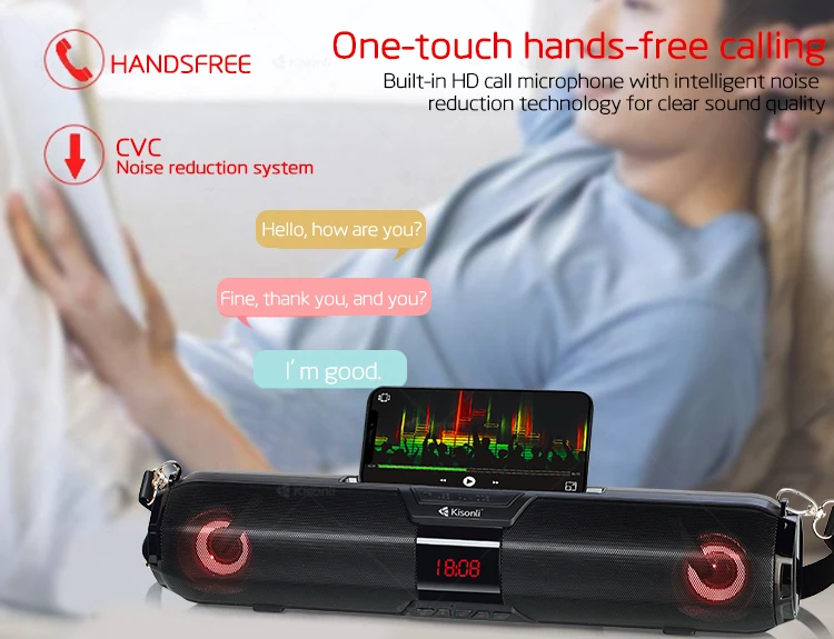 2400mAh Output Power Backpack Long Portable Speaker With TF AUX FM LED Phone Stand - ANKUX.COM